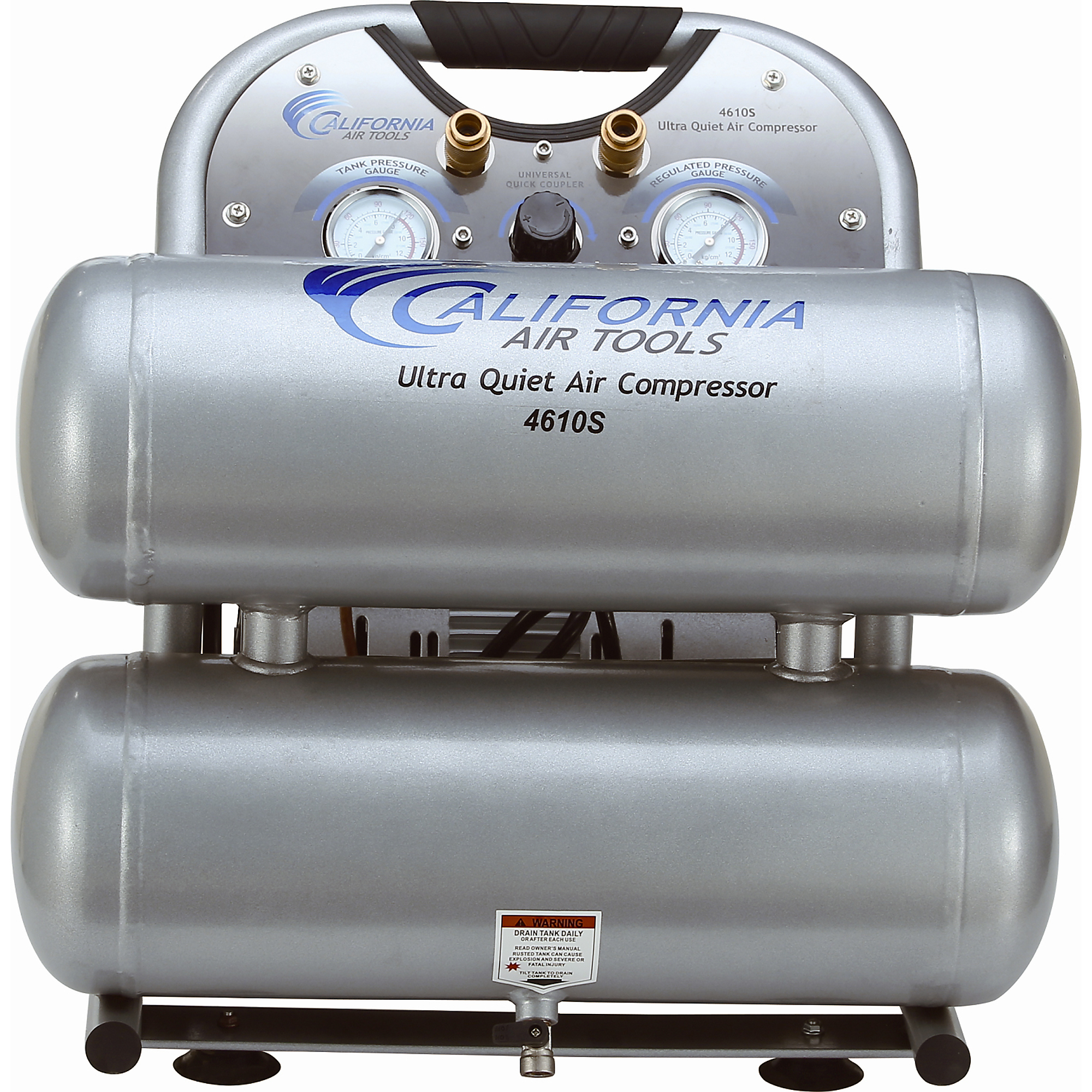 California Air Tools, 4 Gal. 1 Hp Aluminum Portable Air Compressor, Horsepower 1 HP, Air Tank Size 4 Gal, Volts 110 Model# 4610S